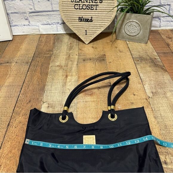 Givenchy Parfums Black Nylon Tote Bag w Gold Signature Logo Accents - Picture 14 of 16